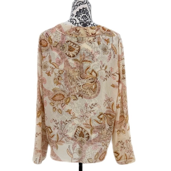 Lemon Grass Studio Sheer Paisley Boho Blouse Soft Girl 70s Vintage Aesthetic XL - Picture 8 of 10